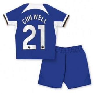 Poceni Otroški Nogometni dresi kompleti Chelsea Domači 2023-24 Ben Chilwell 21