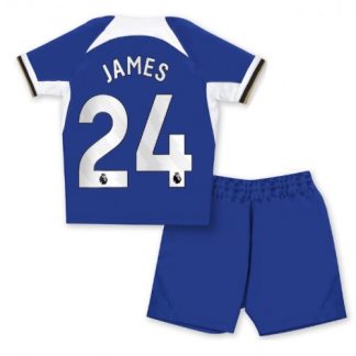Poceni Otroški Nogometni dresi kompleti Chelsea Domači 2023-24 Reece James 24