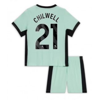 Poceni Otroški Nogometni dresi kompleti za otroke Chelsea Tretji 2023-2024 tisk Ben Chilwell 21