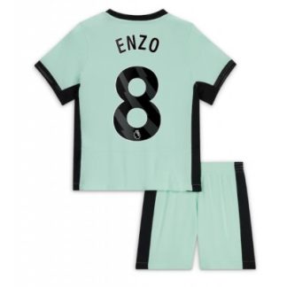 Poceni Otroški Nogometni dresi kompleti za otroke Chelsea Tretji 2023-2024 tisk Enzo Fernandez 8