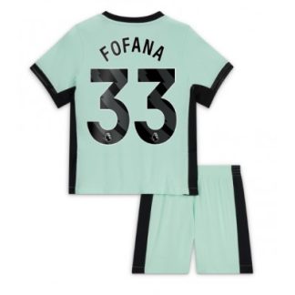 Poceni Otroški Nogometni dresi kompleti za otroke Chelsea Tretji 2023-2024 tisk Wesley Fofana 33