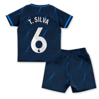 Poceni Otroški Nogometni dresi za otroke Chelsea Gostujoči 2023-2024 Kratek Rokav + Kratke hlače Thiago Silva 6