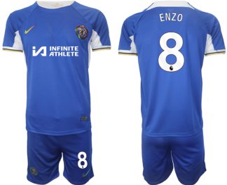Moški Nogometni dresi Chelsea Domači 2023-2024 Kratek Rokav + Kratke hlače Enzo Fernández 8