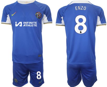 Moški Nogometni dresi Chelsea Domači 2023-2024 Kratek Rokav + Kratke hlače Enzo Fernández 8