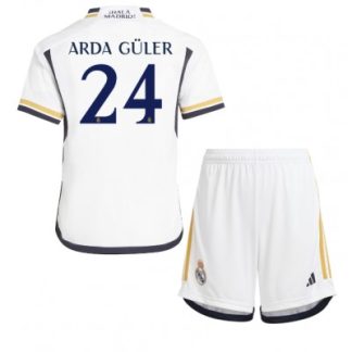 Novo Otroški Nogometni dresi Real Madrid Domači 23-24 Kratek Rokav + Kratke hlače Arda Guler 24