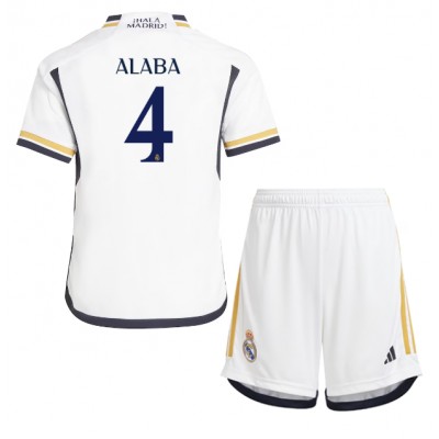 Novo Otroški Nogometni dresi Real Madrid Domači 23-24 Kratek Rokav + Kratke hlače David Alaba 4
