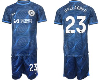 Poceni Moški Nogometni dresi Chelsea Gostujoči 2023-2024 Kratek Rokav + Kratke hlače Conor Gallagher 23