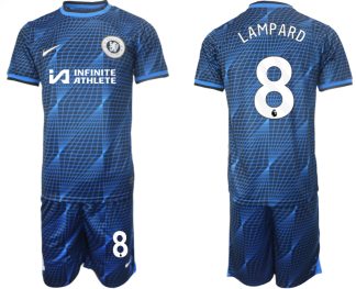 Poceni Moški Nogometni dresi Chelsea Gostujoči 2023-2024 Kratek Rokav + Kratke hlače Frank Lampard 8