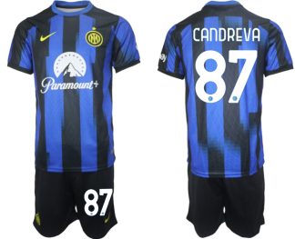 Poceni Moški Nogometni dresi Inter Milan Domači 2023 2024 Kratek Rokav + Kratke hlače Antonio Candreva 87