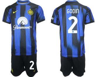 Poceni Moški Nogometni dresi Inter Milan Domači 2023 2024 Kratek Rokav + Kratke hlače Diego Godin 2