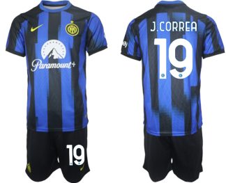 Poceni Moški Nogometni dresi Inter Milan Domači 2023 2024 Kratek Rokav + Kratke hlače Joaquin Correa 19