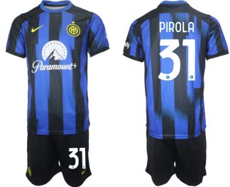Poceni Moški Nogometni dresi Inter Milan Domači 2023 2024 Kratek Rokav + Kratke hlače Lorenzo Pirola 31