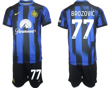 Poceni Moški Nogometni dresi Inter Milan Domači 2023 2024 Kratek Rokav + Kratke hlače Marcelo Brozović 77