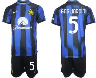 Poceni Moški Nogometni dresi Inter Milan Domači 2023 2024 Kratek Rokav + Kratke hlače Roberto Gagliardini 5