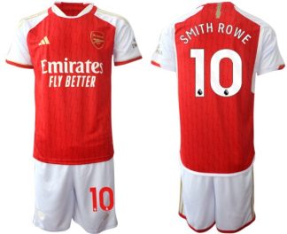 Poceni Moški Nogometni dresi kompleti Arsenal 2023-24 rdeča bela Emile Smith Rowe 10
