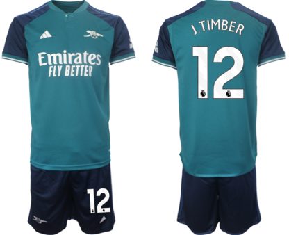 Poceni Moški Nogometni dresi kompleti Arsenal Tretji 2023-24 Jurrien Timber 12