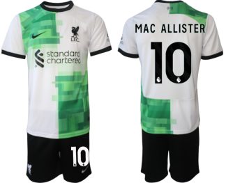 Poceni Moški Nogometni dresi kompleti Liverpool Gostujoči 2023 2024 tisk Alexis Mac Allister 10