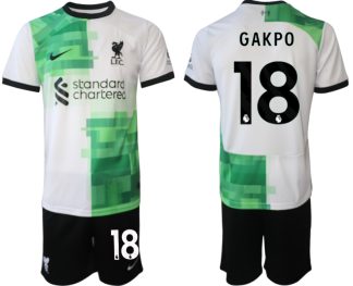 Poceni Moški Nogometni dresi kompleti Liverpool Gostujoči 2023 2024 tisk Cody Gakpo 18
