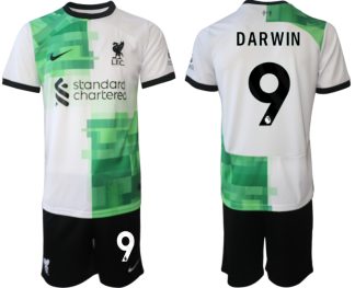 Poceni Moški Nogometni dresi kompleti Liverpool Gostujoči 2023 2024 tisk Darwin Nunez 9