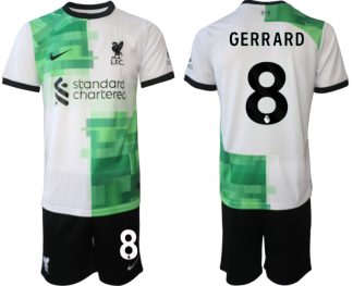 Poceni Moški Nogometni dresi kompleti Liverpool Gostujoči 2023 2024 tisk Steven Gerrard 8