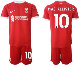 Poceni Moški Nogometni dresi Liverpool Domači 2023 2024 Kratek Rokav + Kratke hlače Alexis Mac Allister 10
