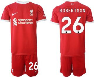 Poceni Moški Nogometni dresi Liverpool Domači 2023 2024 Kratek Rokav + Kratke hlače Andrew Robertson 26
