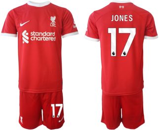 Poceni Moški Nogometni dresi Liverpool Domači 2023 2024 Kratek Rokav + Kratke hlače Curtis Jones 17