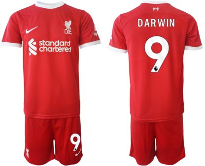 Poceni Moški Nogometni dresi Liverpool Domači 2023 2024 Kratek Rokav + Kratke hlače Darwin Nunez 9