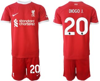 Poceni Moški Nogometni dresi Liverpool Domači 2023 2024 Kratek Rokav + Kratke hlače Diogo Jota 20