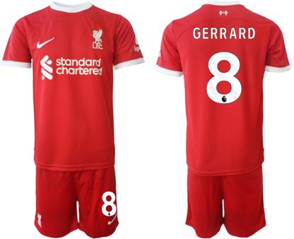 Poceni Moški Nogometni dresi Liverpool Domači 2023 2024 Kratek Rokav + Kratke hlače Steven Gerrard 8