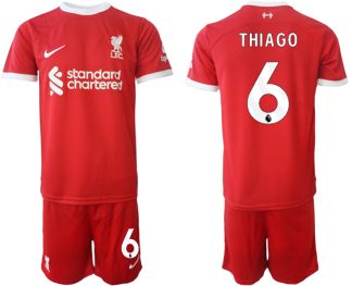 Poceni Moški Nogometni dresi Liverpool Domači 2023 2024 Kratek Rokav + Kratke hlače Thiago Alcantara 6