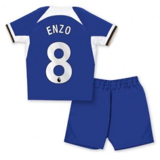 Poceni Nogometni dresi kompleti za otroke Chelsea Domači 2023-24 Enzo Fernandez 8