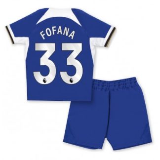 Poceni Nogometni dresi kompleti za otroke Chelsea Domači 2023-24 Wesley Fofana 33
