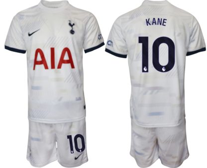 Moški Nogometni dresi kompleti Tottenham Hotspur Domači bela 2023 2024 tisk Harry Kane 10
