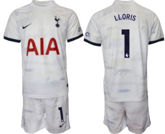 Moški Nogometni dresi kompleti Tottenham Hotspur Domači bela 2023 2024 tisk Hugo Lloris 1