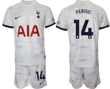 Moški Nogometni dresi kompleti Tottenham Hotspur Domači bela 2023 2024 tisk Ivan Perisic 14