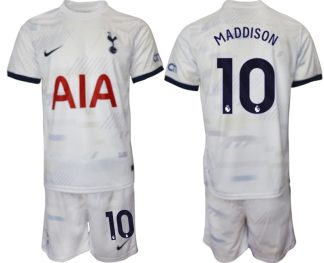 Moški Nogometni dresi kompleti Tottenham Hotspur Domači bela 2023 2024 tisk James Maddison 10