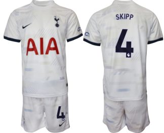 Moški Nogometni dresi kompleti Tottenham Hotspur Domači bela 2023 2024 tisk Oliver Skipp 4