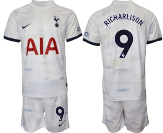Moški Nogometni dresi kompleti Tottenham Hotspur Domači bela 2023 2024 tisk Richarlison 9