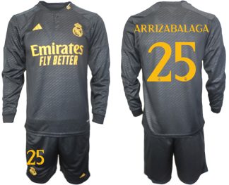 Poceni Moški Nogometni dresi kompleti Real Madrid Tretji Dolgi Rokav + Kratke hlače 2023 2024 Kepa Arrizabalaga 25