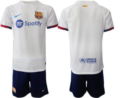 Poceni Nogometni dresi Barcelona Gostujoči 2023-24 Kratek Rokav + Kratke hlače z lastnim tiskom