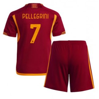 Poceni Otroški Nogometni dresi kompleti AS Roma Domači 2023 2024 Lorenzo Pellegrini 7