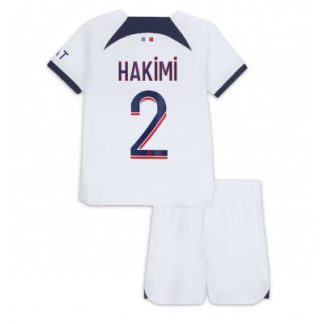 Poceni Otroški Nogometni dresi kompleti Paris Saint-Germain PSG Gostujoči 2023 2024 Achraf Hakimi 2