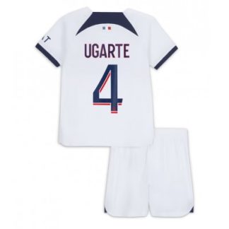 Poceni Otroški Nogometni dresi kompleti Paris Saint-Germain PSG Gostujoči 2023 2024 Manuel Ugarte 4