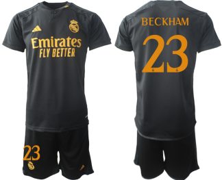Prodajo Moški Nogometni dresi kompleti Real Madrid Tretji 2023 2024 David Beckham 23