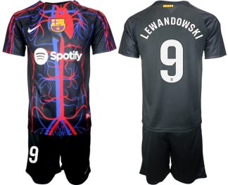 kje kupiti Poceni Moški Nogometni dresi kompleti Patta x FC Barcelona 2023-2024 Robert Lewandowski 9