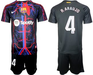 kje kupiti Poceni Moški Nogometni dresi kompleti Patta x FC Barcelona 2023-2024 Ronald Araujo 4
