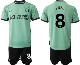 Novo prodajo Moški Nogometni dresi kompleti Chelsea Tretji 2023 2024 Enzo Fernández 8
