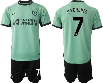 Novo prodajo Moški Nogometni dresi kompleti Chelsea Tretji 2023 2024 Raheem Sterling 7