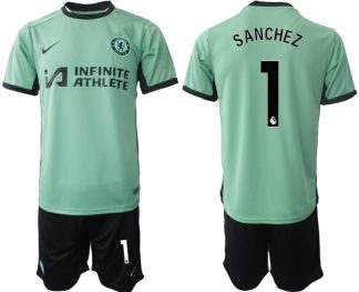 Novo prodajo Moški Nogometni dresi kompleti Chelsea Tretji 2023 2024 Robert Sanchez 1